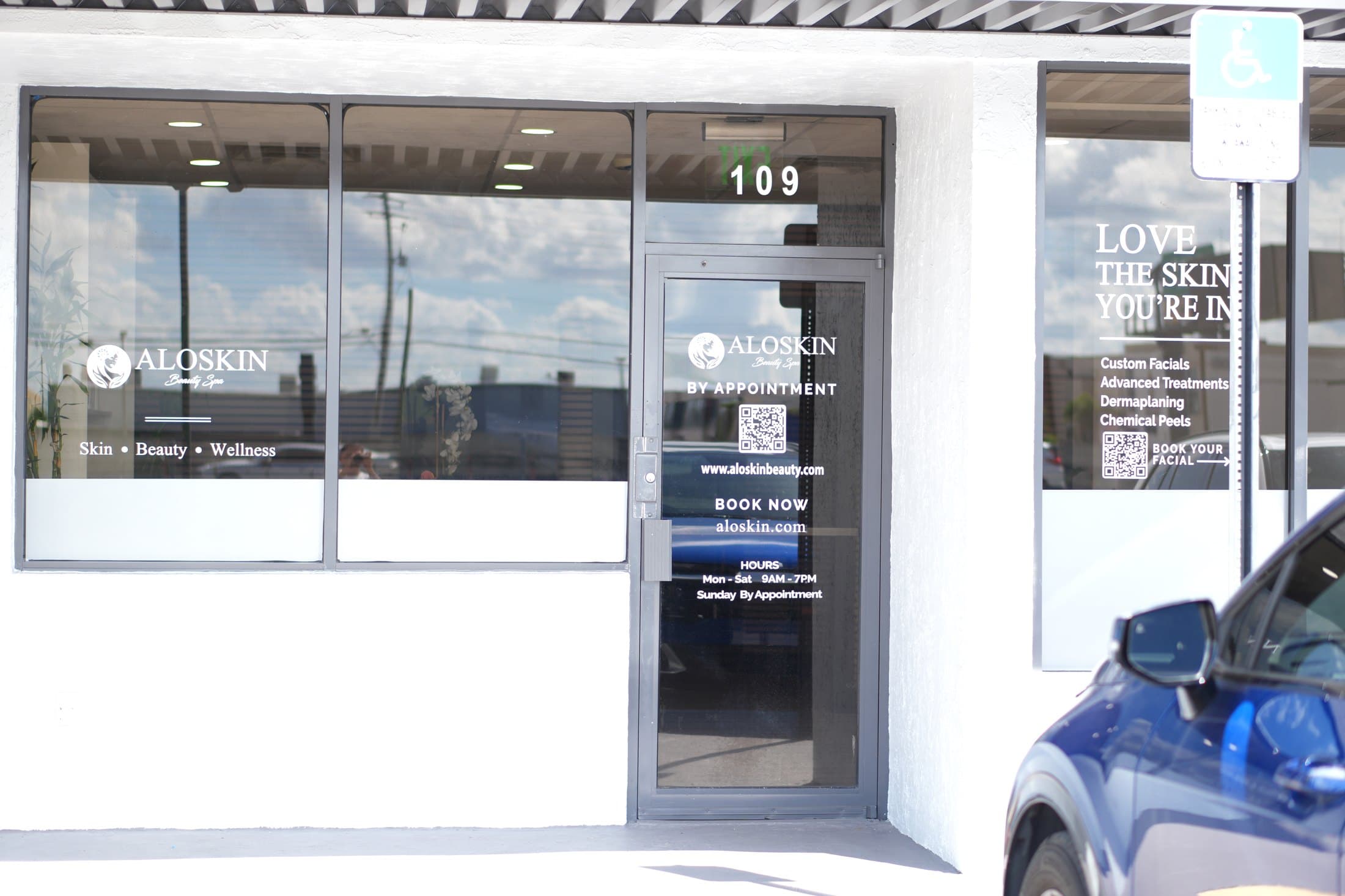 The Aloskin Beauty Spa storefront in Miami